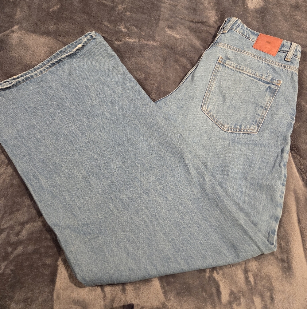 Zara High Rise Blue Denim Jeans